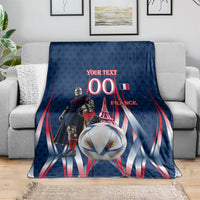 Personalized France Football Knight Blanket Medieval Knight Soccer Concept With Eiffel Tower