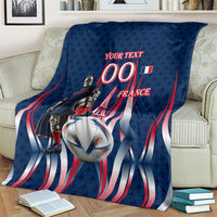 Personalized France Football Knight Blanket Medieval Knight Soccer Concept With Eiffel Tower