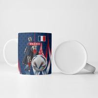 Personalized France Football Knight Ceramic Mug Medieval Knight Soccer Concept With Eiffel Tower
