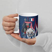 Personalized France Football Knight Ceramic Mug Medieval Knight Soccer Concept With Eiffel Tower