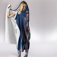 Personalized France Football Knight Hooded Blanket Medieval Knight Soccer Concept With Eiffel Tower