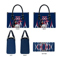 Personalized France Football Knight Leather Bag Medieval Knight Soccer Concept With Eiffel Tower