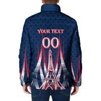 Personalized France Football Knight Padded Jacket Medieval Knight Soccer Concept With Eiffel Tower
