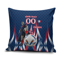 Personalized France Football Knight Pillow Cover Medieval Knight Soccer Concept With Eiffel Tower