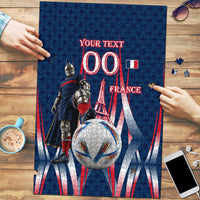 Personalized France Football Knight Puzzle Medieval Knight Soccer Concept With Eiffel Tower