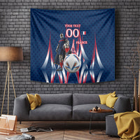 Personalized France Football Knight Tapestry Medieval Knight Soccer Concept With Eiffel Tower
