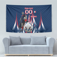 Personalized France Football Knight Tapestry Medieval Knight Soccer Concept With Eiffel Tower