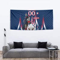 Personalized France Football Knight Tapestry Medieval Knight Soccer Concept With Eiffel Tower