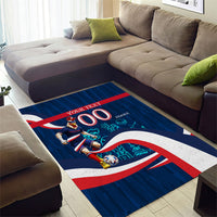 Personalized France Gallic Rooster Football Area Rug Rooster Mascot French Culture Doodle