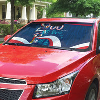 Personalized France Gallic Rooster Football Auto Sun Shade Rooster Mascot French Culture Doodle