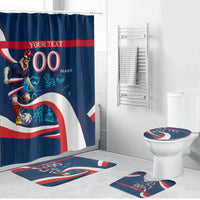 Personalized France Gallic Rooster Football Bathroom Set Rooster Mascot French Culture Doodle