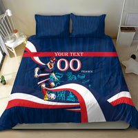 Personalized France Gallic Rooster Football Bedding Set Rooster Mascot French Culture Doodle