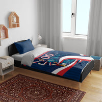 Personalized France Gallic Rooster Football Bedding Set Rooster Mascot French Culture Doodle
