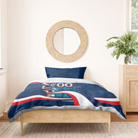 Personalized France Gallic Rooster Football Bedding Set Rooster Mascot French Culture Doodle