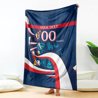 Personalized France Gallic Rooster Football Blanket Rooster Mascot French Culture Doodle