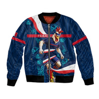 Personalized France Gallic Rooster Football Bomber Jacket Rooster Mascot French Culture Doodle