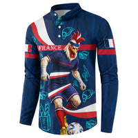 Personalized France Gallic Rooster Football Button Sweatshirt Rooster Mascot French Culture Doodle