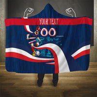 Personalized France Gallic Rooster Football Hooded Blanket Rooster Mascot French Culture Doodle