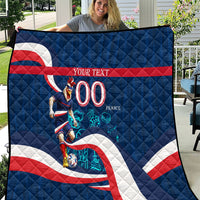 Personalized France Gallic Rooster Football Quilt Rooster Mascot French Culture Doodle