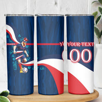 Personalized France Gallic Rooster Football Skinny Tumbler Rooster Mascot French Culture Doodle