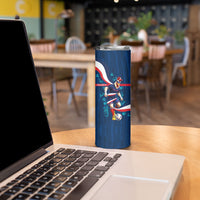 Personalized France Gallic Rooster Football Skinny Tumbler Rooster Mascot French Culture Doodle