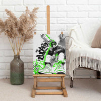 Street Style Graffiti Canvas Wall Art with Smoking Monkey and Neon Green - Wonder Print Shop