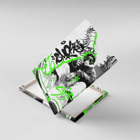 Street Style Graffiti Canvas Wall Art with Smoking Monkey and Neon Green - Wonder Print Shop