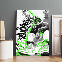 Street Style Graffiti Canvas Wall Art with Smoking Monkey and Neon Green - Wonder Print Shop