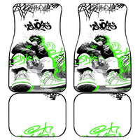 Street Style Graffiti Car Mats with Smoking Monkey and Neon Green - Wonder Print Shop