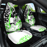 Street Style Graffiti Car Seat Cover with Smoking Monkey and Neon Green - Wonder Print Shop