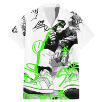 Street Style Graffiti Family Matching Mermaid Dress and Hawaiian Shirt with Smoking Monkey and Neon Green - Wonder Print Shop