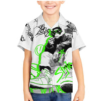 Street Style Graffiti Family Matching Mermaid Dress and Hawaiian Shirt with Smoking Monkey and Neon Green - Wonder Print Shop