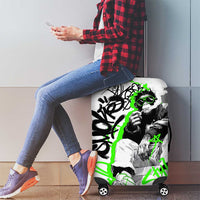 Street Style Graffiti Luggage Cover with Smoking Monkey and Neon Green - Wonder Print Shop