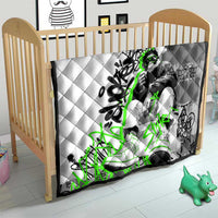 Street Style Graffiti Quilt with Smoking Monkey and Neon Green - Wonder Print Shop