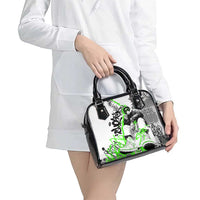 Street Style Graffiti Shoulder Handbag with Smoking Monkey and Neon Green - Wonder Print Shop