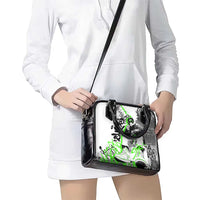 Street Style Graffiti Shoulder Handbag with Smoking Monkey and Neon Green - Wonder Print Shop