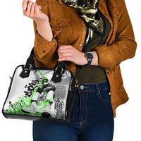 Street Style Graffiti Shoulder Handbag with Smoking Monkey and Neon Green - Wonder Print Shop
