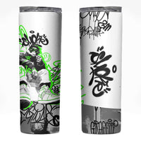 Street Style Graffiti Skinny Tumbler with Smoking Monkey and Neon Green - Wonder Print Shop