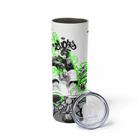 Street Style Graffiti Skinny Tumbler with Smoking Monkey and Neon Green - Wonder Print Shop