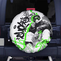 Street Style Graffiti Spare Tire Cover with Smoking Monkey and Neon Green - Wonder Print Shop