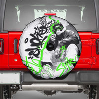Street Style Graffiti Spare Tire Cover with Smoking Monkey and Neon Green - Wonder Print Shop