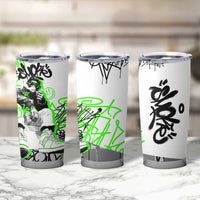 Street Style Graffiti Tumbler Cup with Smoking Monkey and Neon Green - Wonder Print Shop
