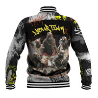 Boombox Breakdancer Baseball Jacket with Grafiti Art and Grunge Street Hip Hop Style - Wonder Print Shop