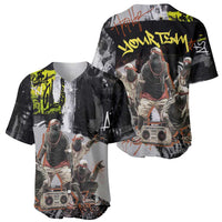 Boombox Breakdancer Baseball Jersey with Grafiti Art and Grunge Street Hip Hop Style - Wonder Print Shop