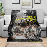 Boombox Breakdancer Blanket with Grafiti Art and Grunge Street Hip Hop Style - Wonder Print Shop
