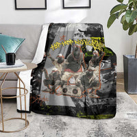 Boombox Breakdancer Blanket with Grafiti Art and Grunge Street Hip Hop Style - Wonder Print Shop