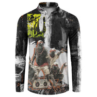 Boombox Breakdancer Button Sweatshirt with Grafiti Art and Grunge Street Hip Hop Style - Wonder Print Shop