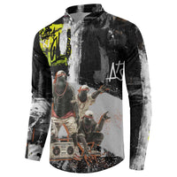 Boombox Breakdancer Button Sweatshirt with Grafiti Art and Grunge Street Hip Hop Style - Wonder Print Shop