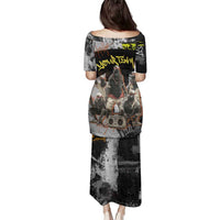 Boombox Breakdancer Family Matching Puletasi and Hawaiian Shirt with Grafiti Art and Grunge Street Hip Hop Style - Wonder Print Shop