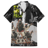Boombox Breakdancer Family Matching Short Sleeve Bodycon Dress and Hawaiian Shirt with Grafiti Art and Grunge Street Hip Hop Style - Wonder Print Shop